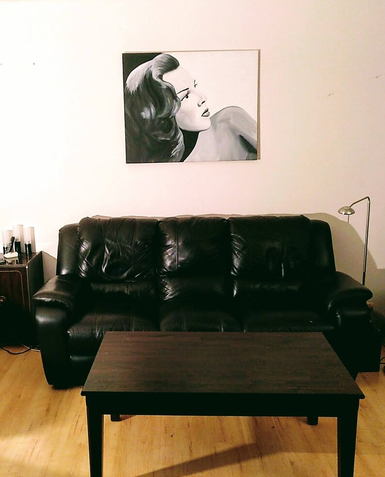 BABETTE STRUKAMP: Hedy Lamarr XXL contemporary, modern art painting size 1.00 x 0.80 m acrylic on canvas image 2