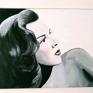 BABETTE STRUKAMP: Hedy Lamarr XXL contemporary, modern art painting size 1.00 x 0.80 m acrylic on canvas image 1