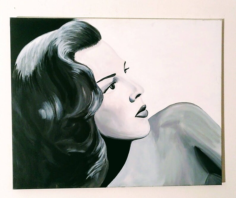 BABETTE STRUKAMP: Hedy Lamarr XXL contemporary, modern art painting size 1.00 x 0.80 m acrylic on canvas image 1