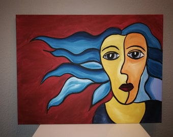 BABETTE STRUKAMP: "Olena" - contemporary, modern art painting - size 0.80 x 0.60 m