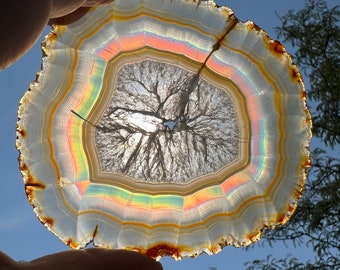Large Rare Iris Agate Slice, whole slice