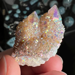 Angel aura spirit Quartz cluster, cactus quartz, fairy quartz