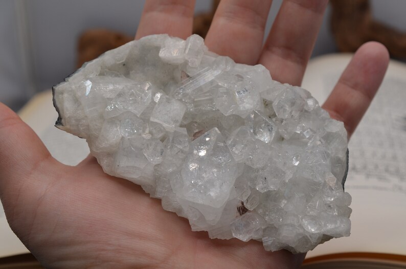 Clear Apophyllite cluster image 5