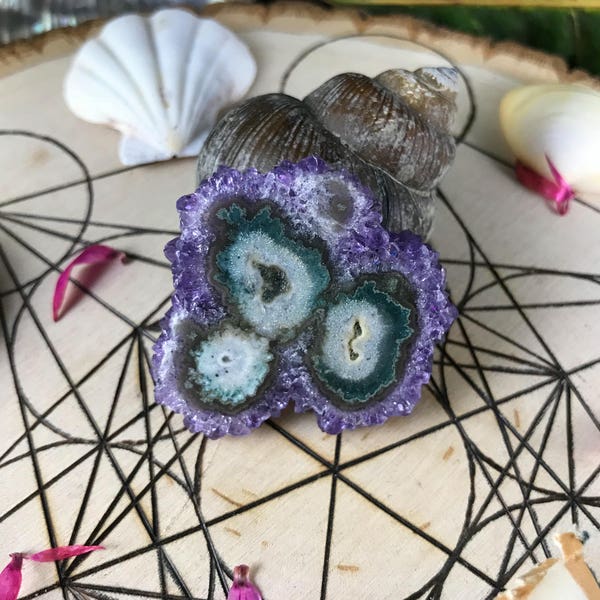 Einzigartige Amethyst Stalaktit Scheibe, Amethyst-Blumen-Scheibe