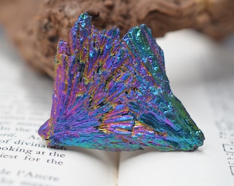 Bright titanium aura kyanite