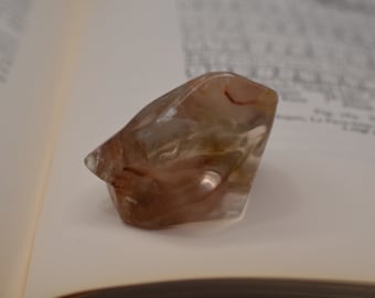 Rare soft polished Quartz amphibole, angel phantom quartz