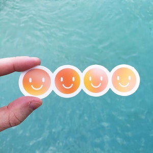 Blue Happy Face Sticker