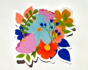 Blumen Sticker, wasserfester Aufkleber, Laptop Sticker, Wasserflasche Aufkleber, hochwertiger Aufkleber