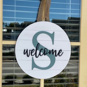Welcome Door Sign, Personalized Door Hanger, Family Wood Name Sign, Front Door Sign, Shiplap Farmhouse Sign, Housewarming, Wedding Gift