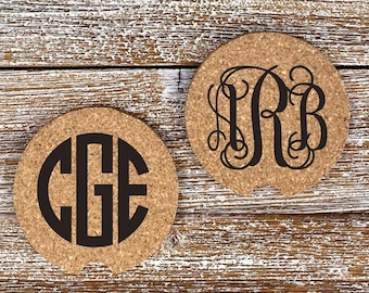 Personalized  Car Coasters, Round Car Coasters, Customizable Cork Car Coaster, Custom Cork Coaster, Personalized Gift