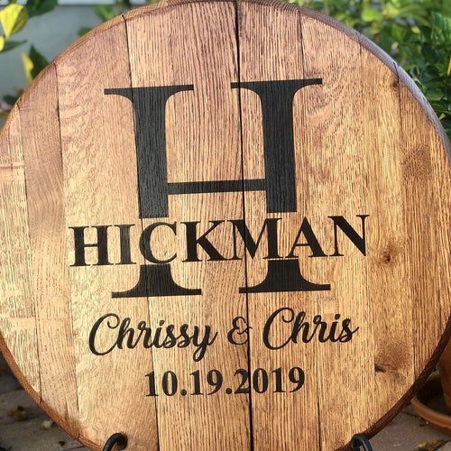 Authentic Whiskey Barrel Lid Wall Hanging Wedding Guestbook GREAT GIFT
