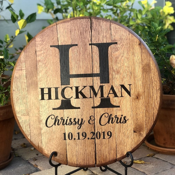 Wedding Guest Book, Whiskey Bourbon Barrel Head, Rustic Wedding Sign, Personalized Wedding Gift, Whiskey Barrel Lid, Alternative Guestbook