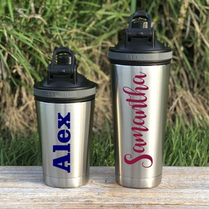 Personalized Shaker Bottle, Fitness Blender Shaker, Stainless Steel Workout Bottle, Pre Workout Water Bottle, Custom Protein Shake Gym Cup,