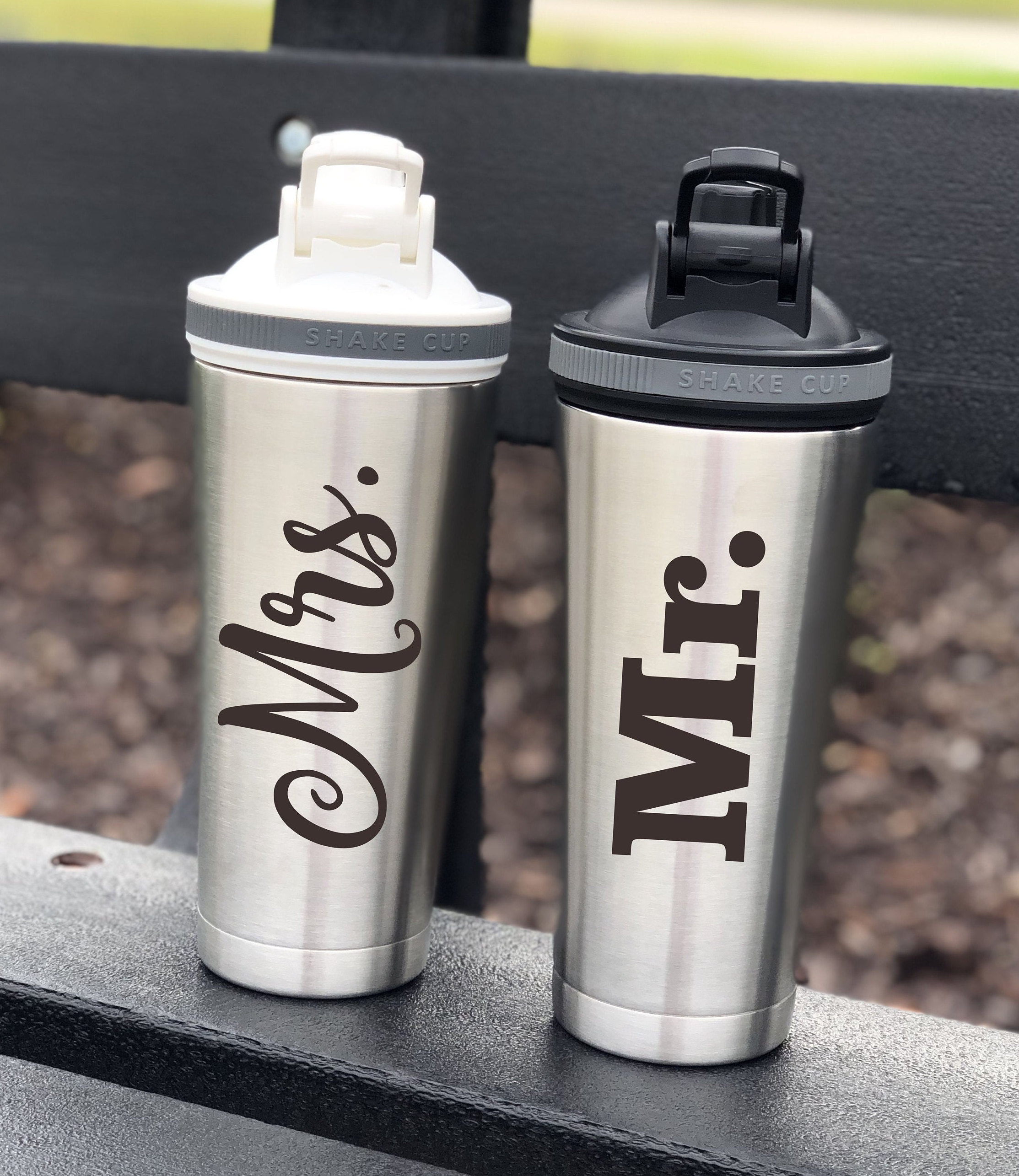 Personalized Blender Cup Shaker Bottle, Crossed Barbells Design 26oz