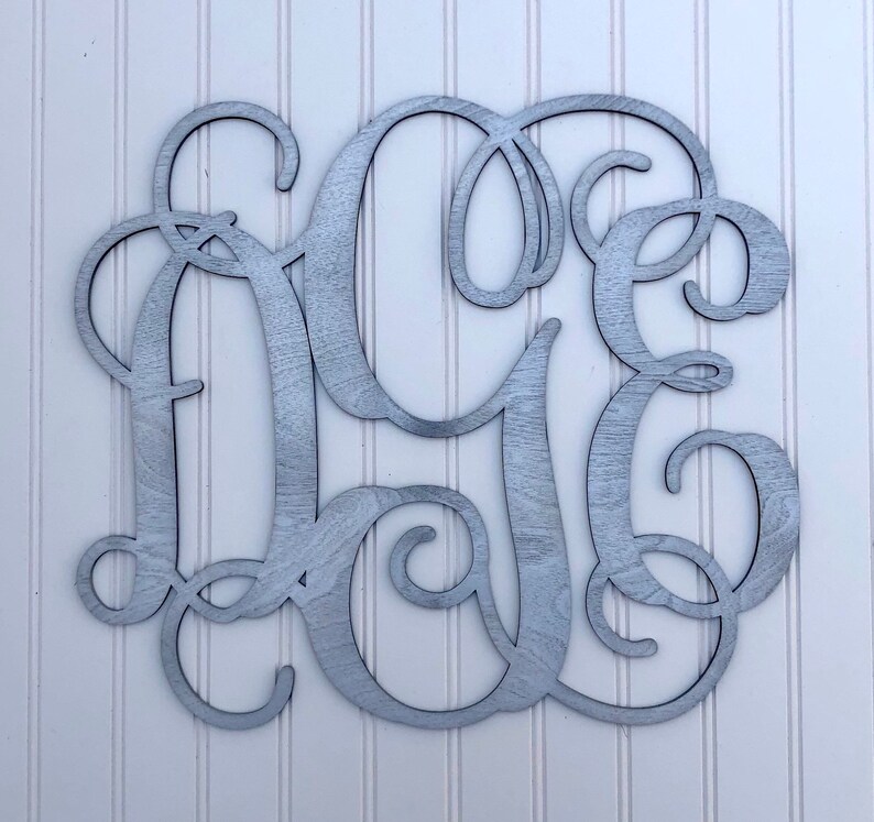 Monogram Wood Wall Decor Personalized Vine Letter Wall Etsy