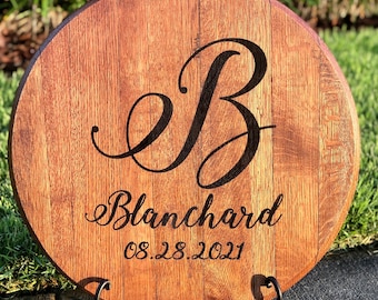 Wedding Guest Book, Whiskey Bourbon Barrel Head, Personalized Wedding Gift, Whiskey Barrel Lid, Welcome Sign, Alternative Guest Book