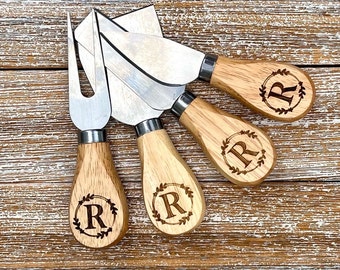 Cheese Knife Set, Charcuterie Board, Personalize Cheese Knives, Wood Handle Cheese Set, Personalized Gift