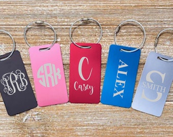 Personalized Metal Luggage Tag, Luggage Tag Set of Two, Engraved Travel ID, Monogram Luggage Tags, Travel Gift, Travel Accessory