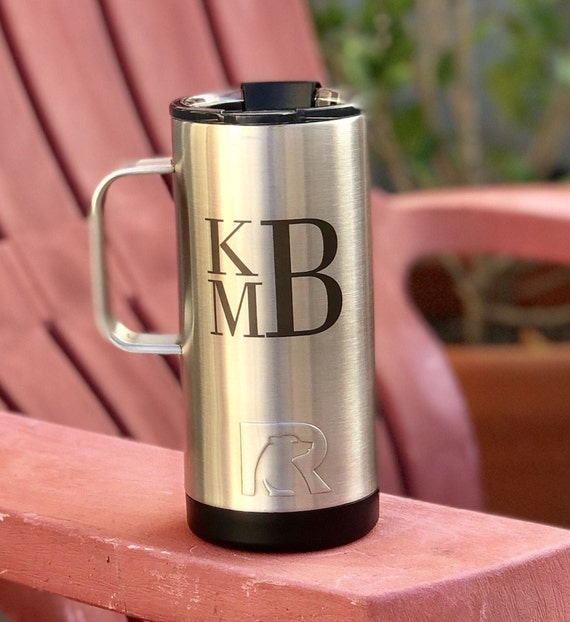 RTIC 20 oz Travel Cup - Coffee Mug - Laser Engraved - Monogram Coffee Cup -  Personalized Coffee Mug