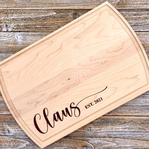 Personalized Charcuterie Board, Custom Wood Cutting Board, Wood Butcher Block Board, Large Monogram Cutting Board, Wooden Chopping Block