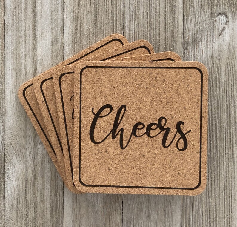 Custom Happy Hour Coasters Laser Engraved Wedding Save the Etsy