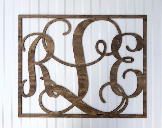 Personalized Wood Vine Monogram Wall Decor 24h Hanging - Personalized Monogram Wooden Wall Art Personalized Wood Vine Monogram Wall Decor 24h Hanging - Personalized Monogram Wooden Wall Art
