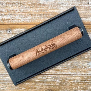 Personalized Cast Iron Press, Smash Burger Heavy Duty Press, Bacon Smasher, BBQ Grill Press Wood Handle, BBQ Gift for Him, Grill Accessories image 3