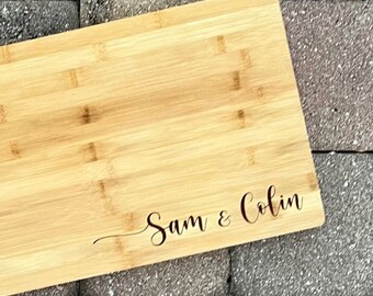 Personalized Charcuterie Board, Custom Wood Cutting Board, Large Wood Bamboo Serving Board, Extra Large Monogram Cutting Board,