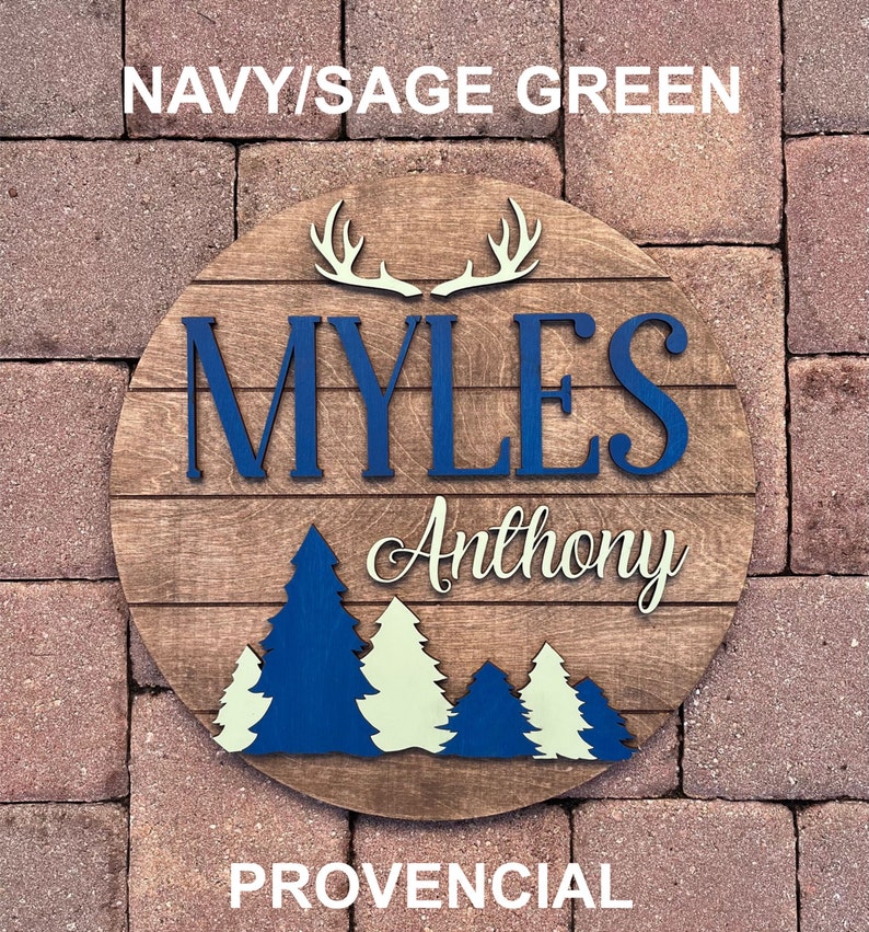 Nursery Name Sign Woodland Wood Name Sign Rustic Baby Name Etsy