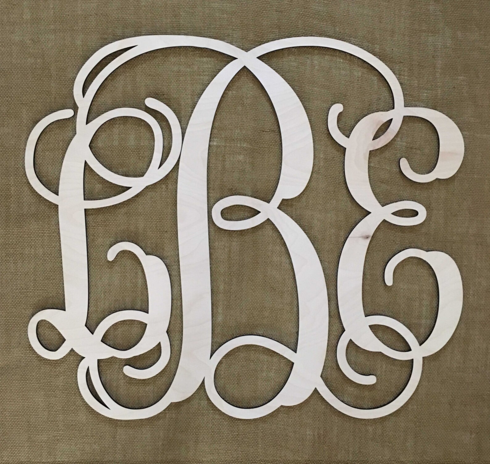 Monogram Wood Wall Decor Personalized Vine Letter Wall Etsy