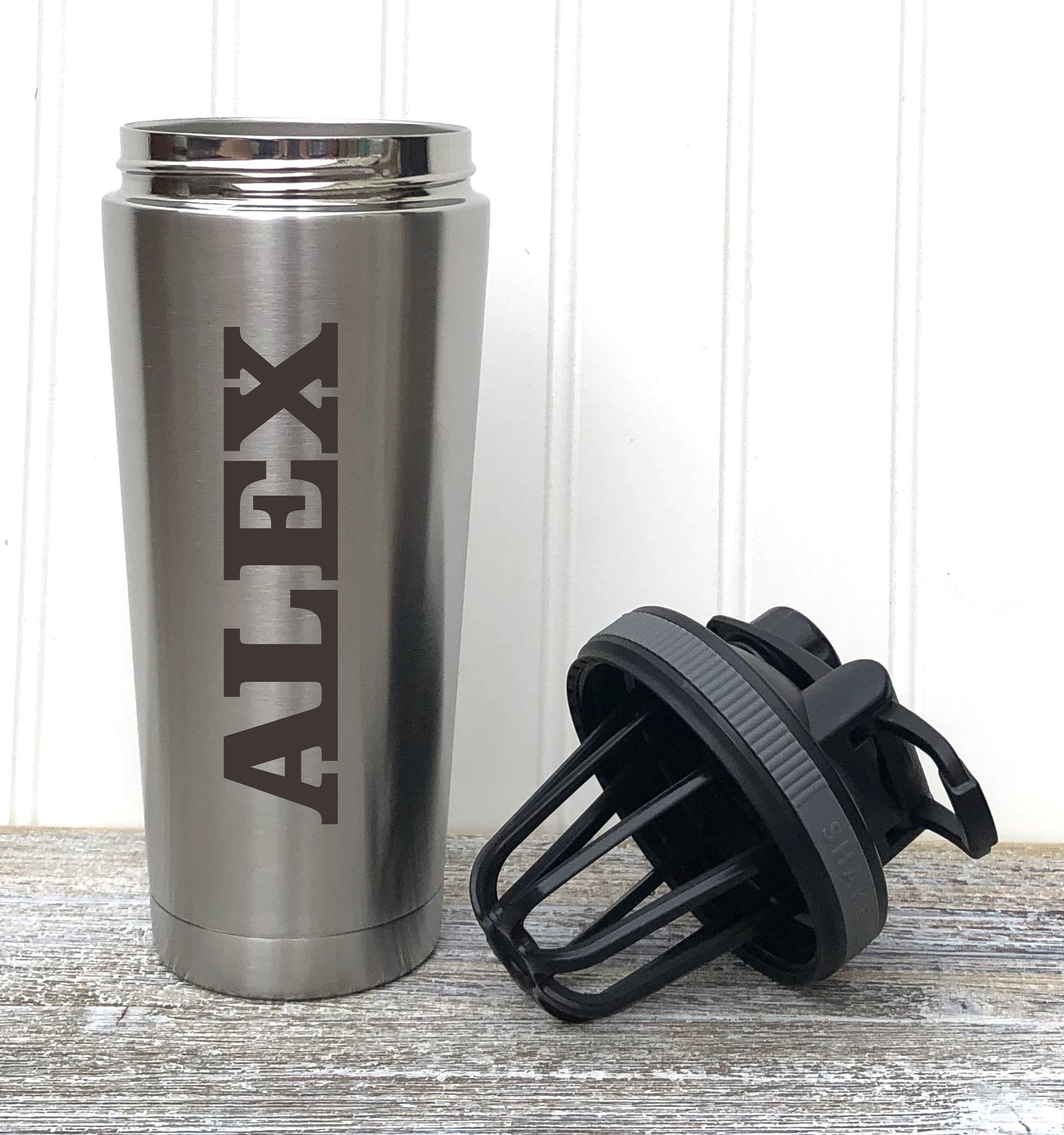 Custom Stainless Steel Shaker Bottle - Personalized - 24 ounce - Customize  with a name or text of your choice