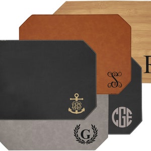 Personalized Placemats, Engraved Gift, Bamboo Placemat, Wedding, Anniversary, Engagement, Housewarming Gift