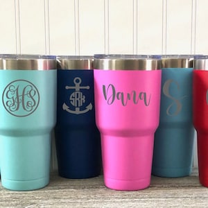 Personalized 30oz Tumbler, Monogram Travel Cup, Engraved Large Mug, Insulated Coffee Cup, Stainless Steel Tumbler
