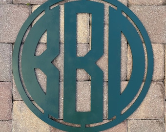 Personalized Circle Monogram, Wood Wall Decor, Custom Painted Letters, Baby Name Plaque, Nursery, Shower, Baby, Dorm Gift, Personalized Gift