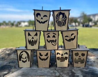 Halloween Lantern, Pumpkin Lantern, Tea Light Lantern, Halloween Craft Project, DIY Halloween Lantern,