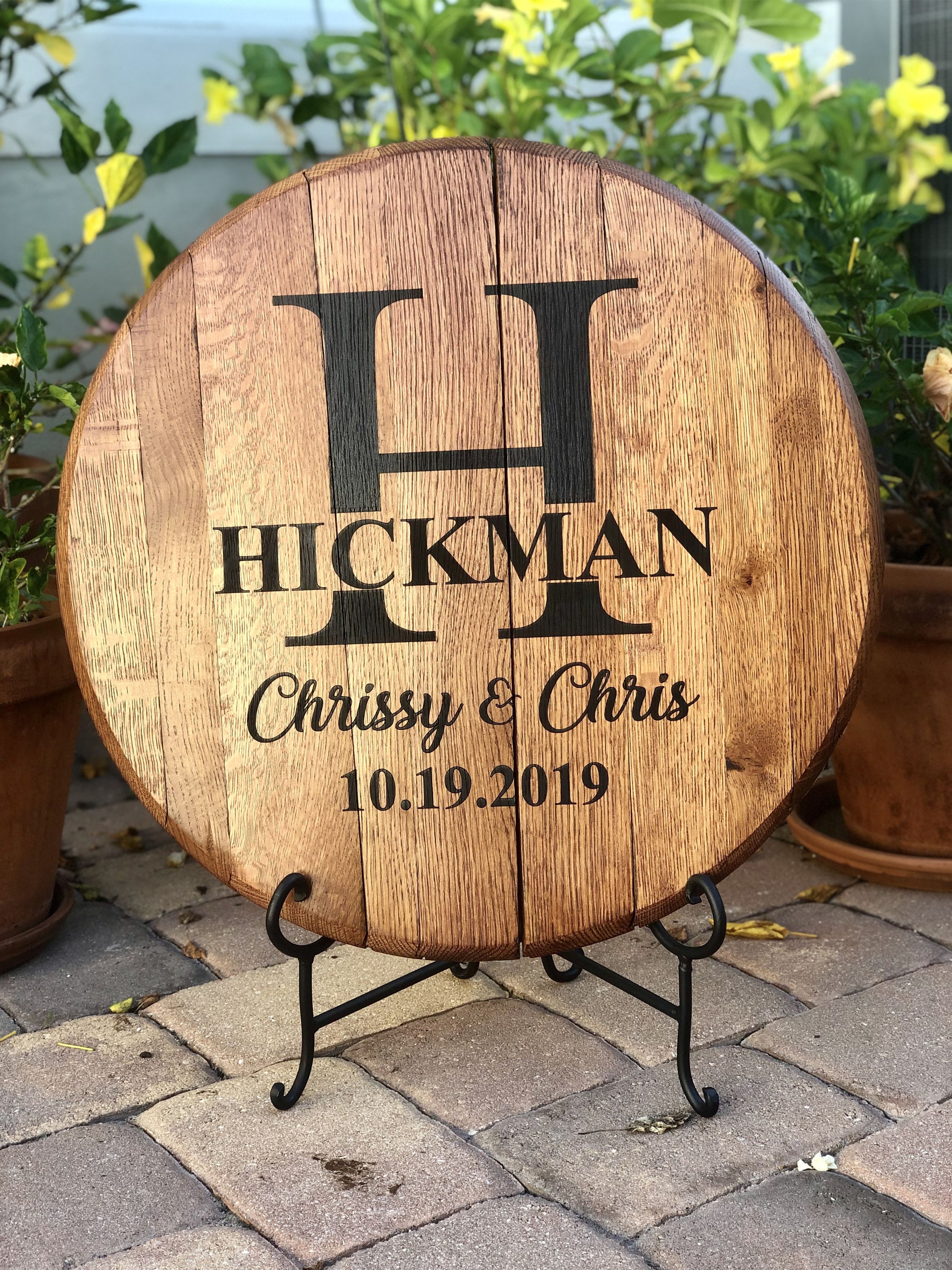 Wedding Guest Book, Whiskey Bourbon Barrel Head, Rustic Wedding Sign, Personalized Wedding Gift, Whiskey Barrel Lid, Alternative Guestbook