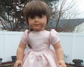 Pretty pink gown for 18" dolls, fits American Girl, Our Generation, and similar dolls.
