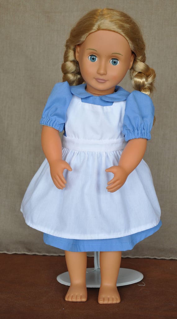 blue and white pinafore dress