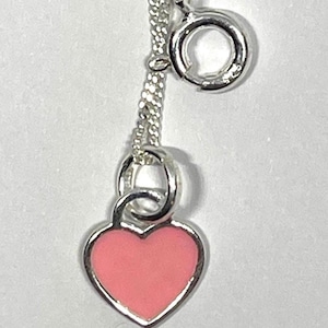 Colgante de corazón de plata de ley - Collar de corazón rosa de plata - Regalo de San Valentín - Joyería minimalista