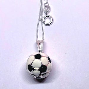 Sterling Silver Soccer Ball Pendant- Silver Soccer Ball Necklace- Sports Pendant- Gift for Him