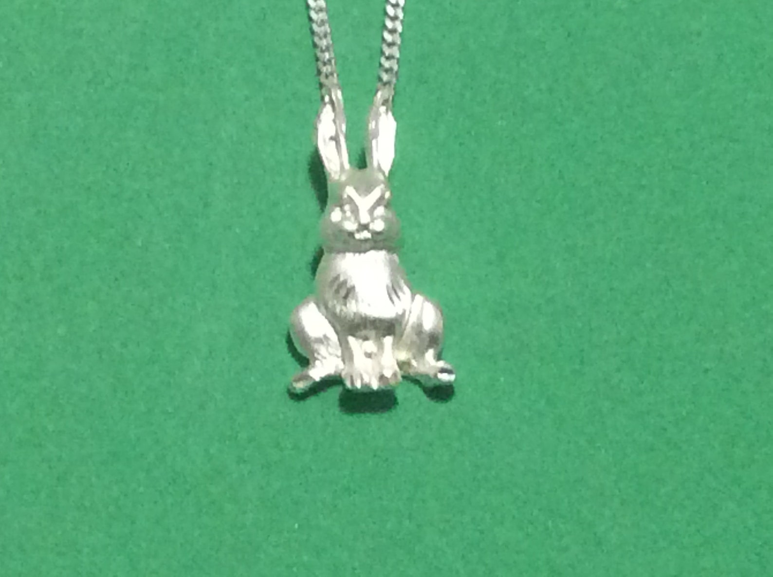 Rabbit Silver Pendant Necklace Etsy