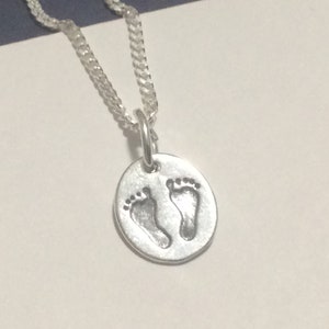 Baby Feet Footprint Pendant with Italian Silver Chain