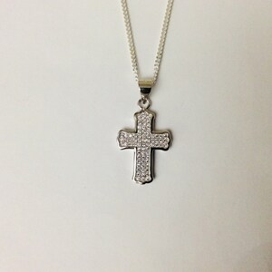 925 Sterling Silver Cross Pendant with Cubic Zirconia & Italian Sterling Silver Necklace, Perfect Cross Jewellery Gift for Special Occasion
