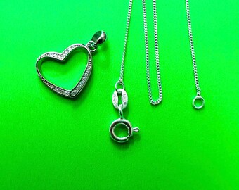 ハートネックレス シルバー、925スターリングシルバー ハート