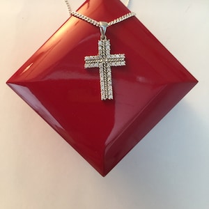 925 Sterling Silver Cross Pendant with Cubic Zirconia & Italian Sterling Silver Necklace, Perfect Cross Jewellery Gift for Special Occasion