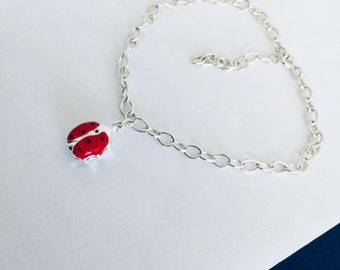 Ladybug Silver Bracelet