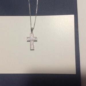 925 Sterling Silver Cross Pendant with Cubic Zirconia & Italian Sterling Silver Necklace, Perfect Cross Jewellery Gift for Special Occasion