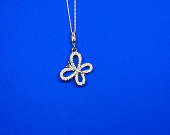 Sterling silver butterfly necklace- Butterfly pendant- Butterfly necklace- gift for her