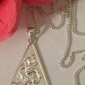 925 Sterling Silver Saint Christopher Medallion Pendant & Necklace, Jewellery Gift to Travelers for Protection