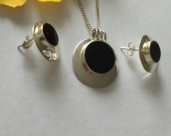 Black Onyx Silver Set / Gift for Her